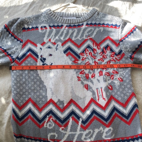 M GOT Winter is Here Wolf Sweater Games of Thrones Alpine Ski Graphic - Picture 5 of 8
